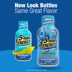 Discover the exclusive 5-hour ENERGY Blue Raspberry Energy Shot, featuring a new look by Curat Cart for a vibrant boost.