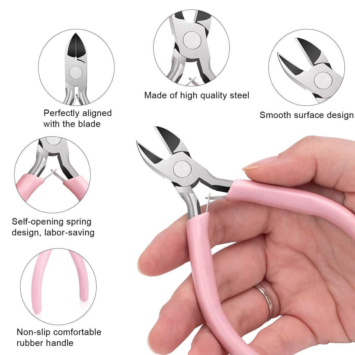 High-quality jewelry pliers tool set with a smooth surface and non-slip rubber handle, available at Curat Cart.