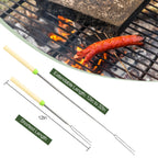 Premium Marshmallow Roasting Sticks Set, featuring extendable lengths from 12in to 32in, perfect for outdoor grilling. Available at Curat Cart.
