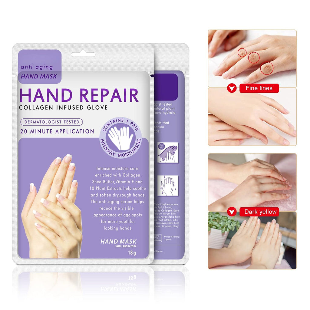 Moisturizing gloves for hand skin repair, perfect for daily use. Achieve soft, youthful hands with Curat Cart's hand mask.