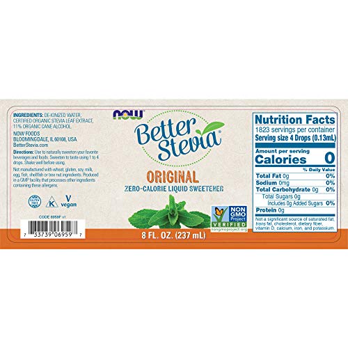 Buy now Now Foods Better Stevia Original Liquid Extract, 8 Ounce Bottle (Pack of 2) at indiglob india