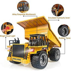 Buy now Remote Control Construction Dump Truck Toy 2.4G RC Truck 6 Channel Bulldozer 4 Wheel Driver Mine Construction Alloy Metal Vehicle Truck 1:18 with 2 Rechargeable Batteries for Boys Birthday Xmas Gift at indiglob india