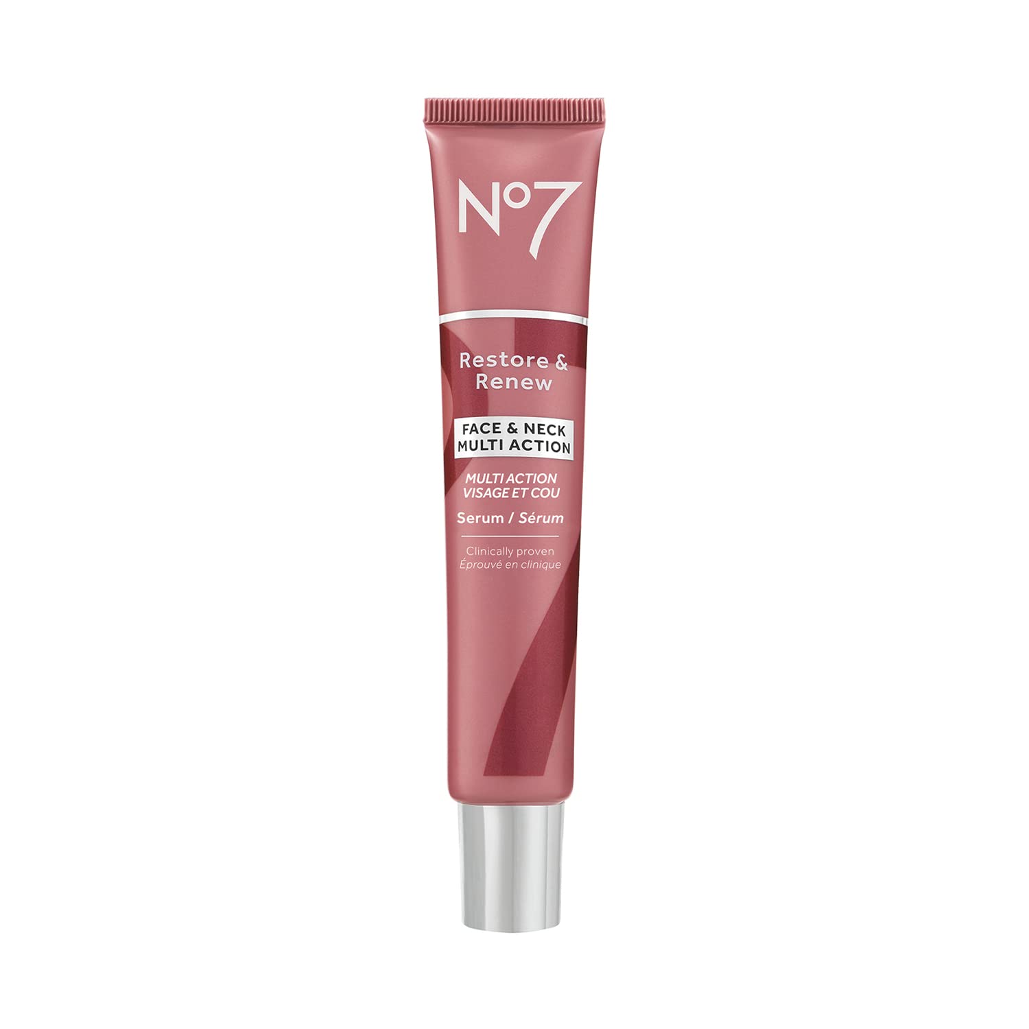 No7 Restore & Renew Sculpting Face & Neck Serum, 1 fl oz | Anti-Aging Formula, Deep Wrinkle Repair, Collagen-Infused Skincare, Hydrating Hibiscus Peptides & Hyaluronic Acid