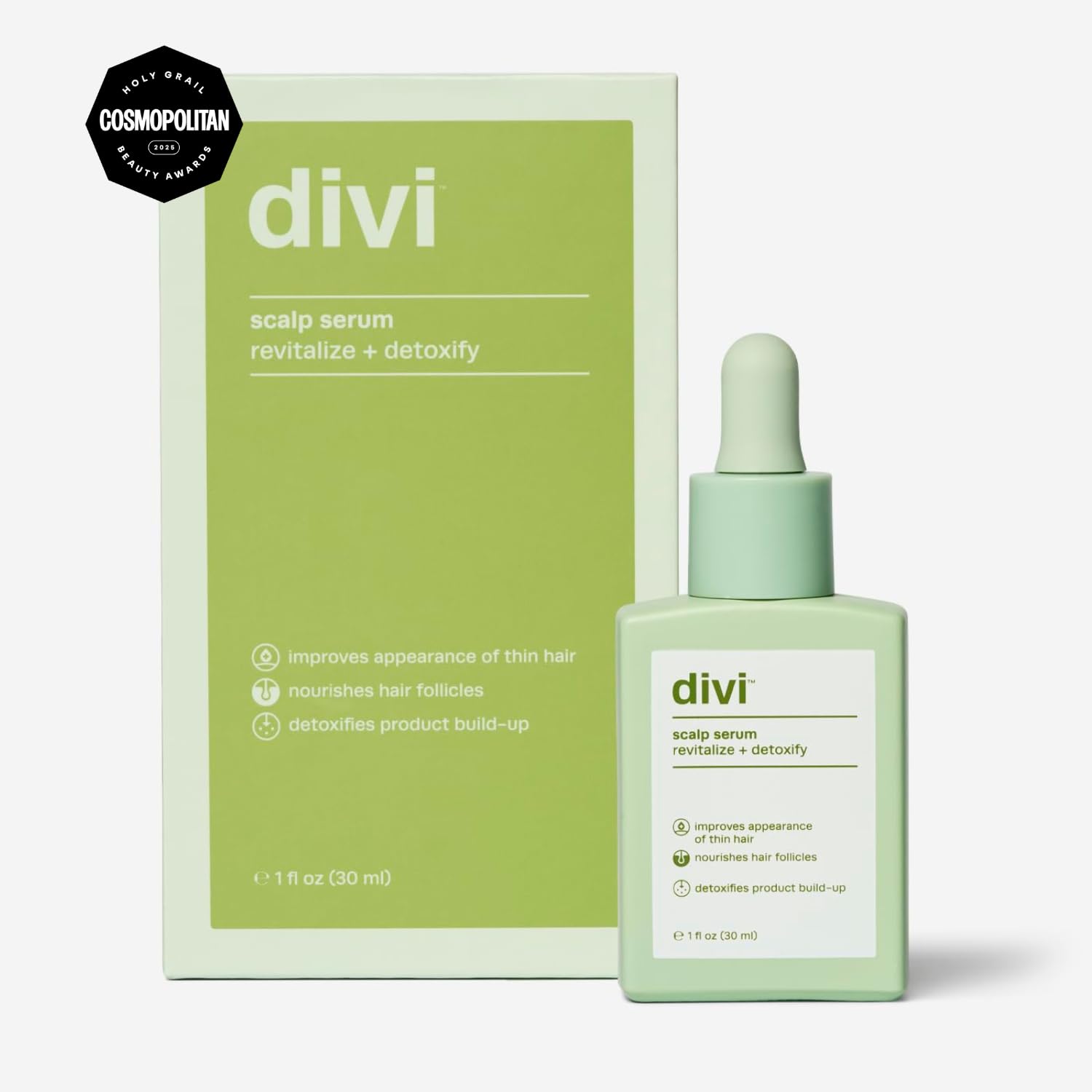 Divi Scalp Serum | To Promote Fuller-Looking Hair with Peptides | 30ml | Multi-Peptide Complex, Caffeine, Rosemary Oil, Vegan, Non-Greasy, Thinning Hair, Fuller-Looking Hair, Scalp Serum, 30ml