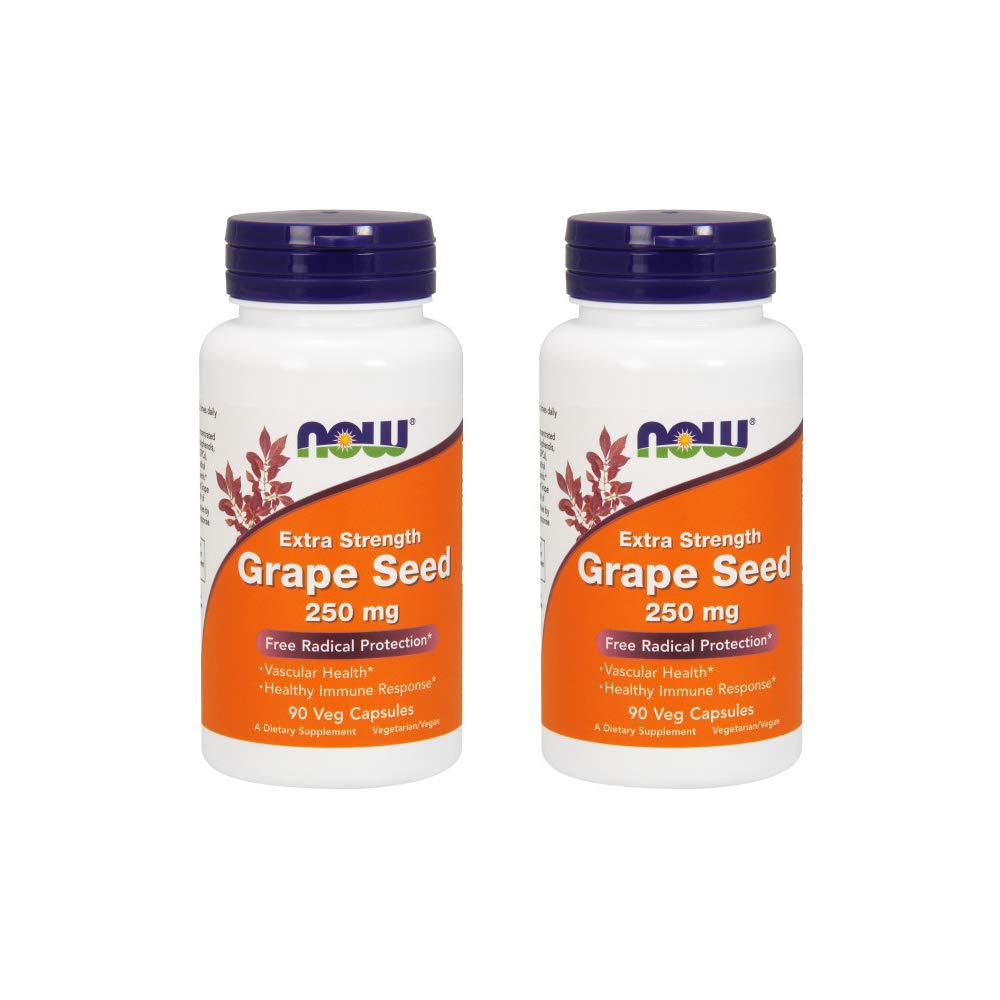 Buy now NOW Foods Grape Seed Extract 250mg, 90 Vcaps - (Pack of 2) at indiglob india