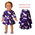 Buy now Unicorn Dresses for Girls & Doll 18 inch Long Sleeve Fall Winter Dresses 6 7 at indiglob india