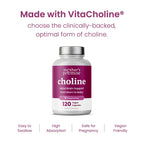 Mother's Promise Prenatal Choline 550mg with VitaCholine®, 120 Vegan Capsules