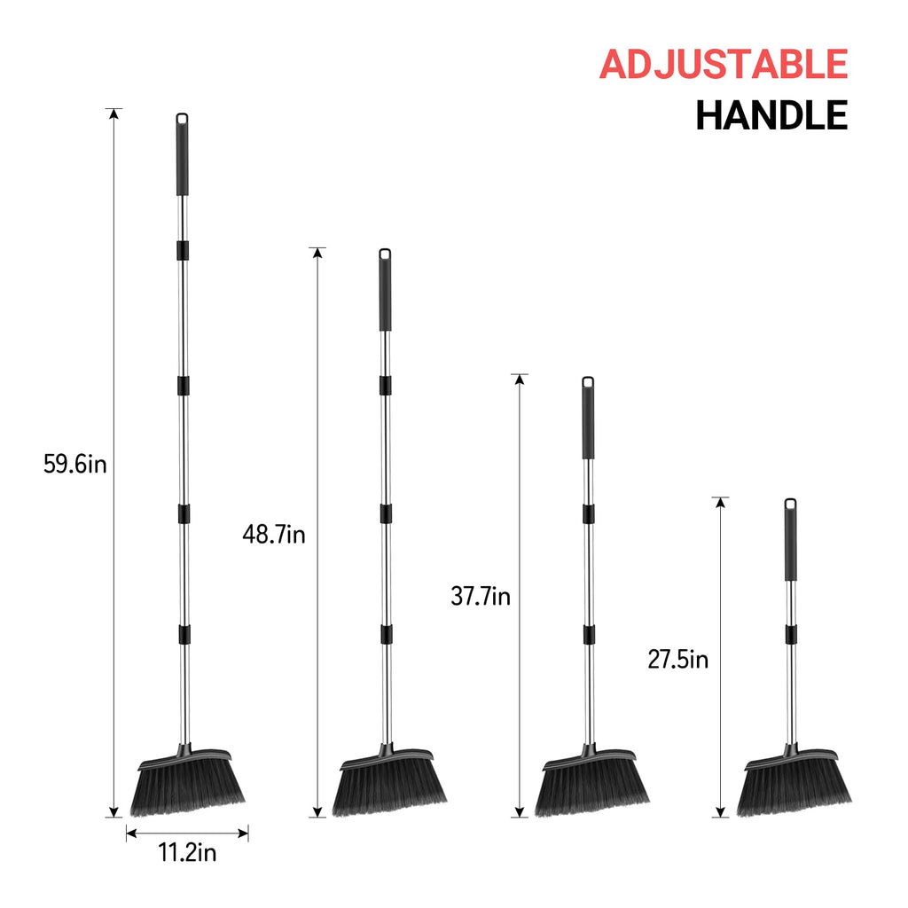 Angle Broom, 59‑in Long Handle Kitchen Brooms for Sweeping Indoor Dust