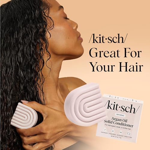 Buy now Kitsch Argan Oil Conditioner Bar â€“ Repairing Hair Conditioner for Damaged Hair, Anti-Frizz â€“ Strengthening, Moisturizing Hair Care â€“ Paraben, Silicone & Sulfate-Free â€“ Made in USA - 2.7 oz | Repairing, for Women and Men, Made in USA at indiglob india