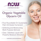 Buy now NOW Foods Solutions, Organic Vegetable Glycerin Oil, 100% Pure, Softening and Moisturizing Multi-Purpose Skin Care, 8-Ounce at indiglob india