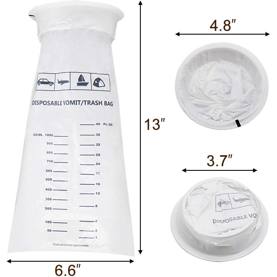 Buy now ATDAWN 50 Pack Emesis Bag, Disposable Vomit Bags, Aircraft & Car Sickness Bag, Nausea Bags for Travel Motion Sickness (White) at indiglob india