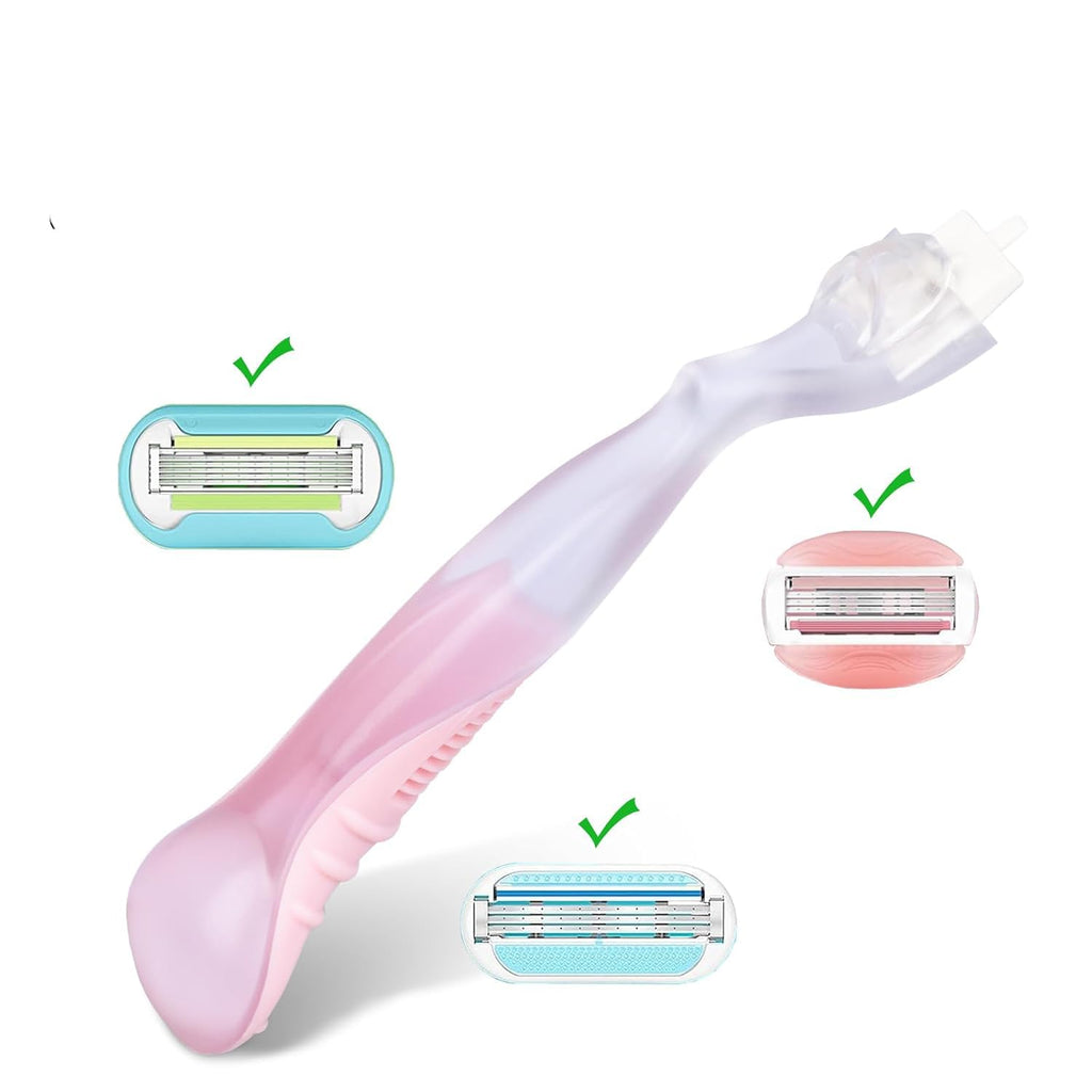 Replacement Handle Compatible with Gillette Venus, Comfort Glide Razor Handle Non-slip Ergonomic Handles for Women (Pink)