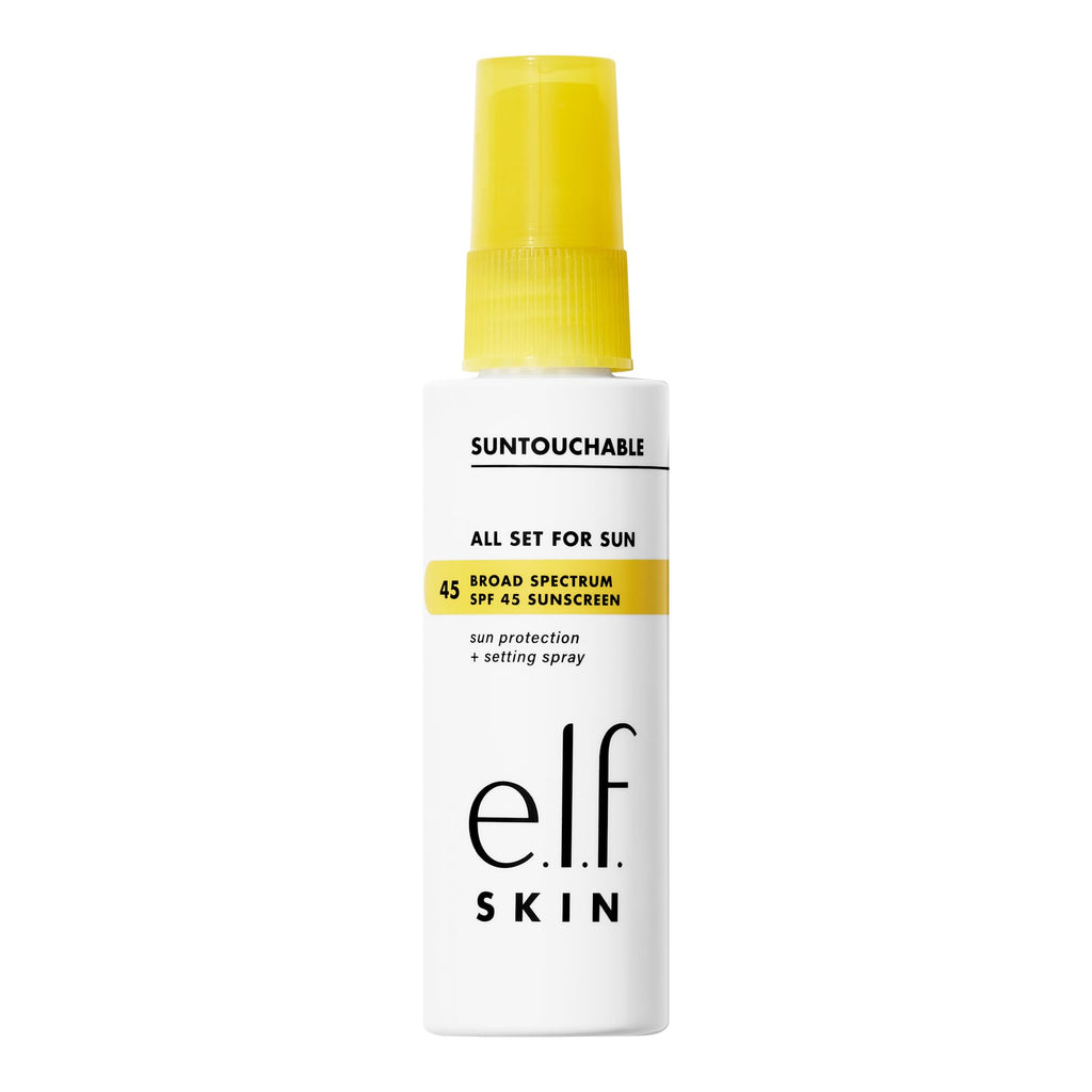 Buy now e.l.f. SKIN All Set For Sun SPF 45, Setting Spray With SPF 45 For Long-Lasting Makeup, Weightless, Non-Greasy Formula, Vegan & Cruelty-Free, Packaging May Vary at indiglob india