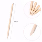 5PCS Orange Wood Nail Sticks Double Sided Cuticle Pusher Remover Multi Functional Orange Wood Cuticle Sticks Manicure Pedicure Tool With Clear Storage Tube