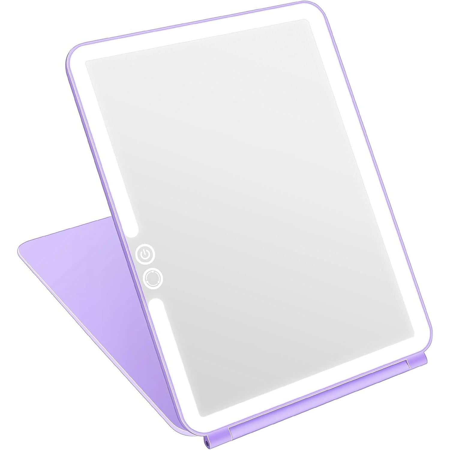 Buy now deweisn Folding Lighted Makeup Mirror with 72 LEDs 3 Colors Light Modes USB Rechargable 1800mA Batteries Portable Ultra Thin Compact Vanity Mirror Dimmable Travel Mirror Purple at indiglob india