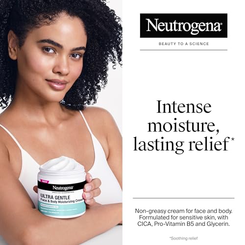 Buy now Neutrogena Ultra Gentle Face & Body Moisturizing Cream, Nourishing Face & Body Lotion Moisturizer for Normal to Sensitive Skin Leaves Skin Feeling Smooth & Healthy, Fragrance Free, 11 oz at indiglob india