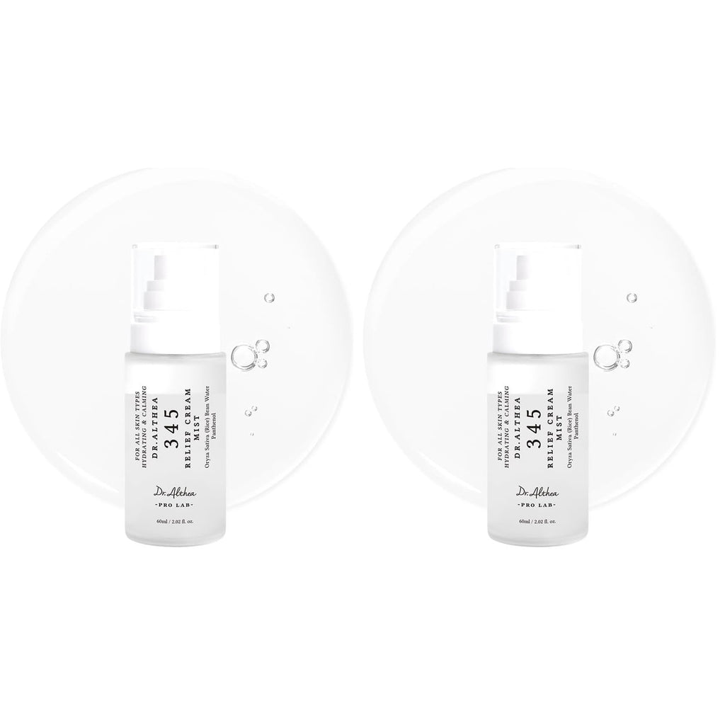 Dr.Althea 345 Relief Cream Mist, Korean Vegan Skin Care, 3.38 Fl Oz | Insant Hydration, Calming Skin Irritation with Hyaluronic Acid, Panthenol, Centella Asiatica Leaf Water, Madecassoside