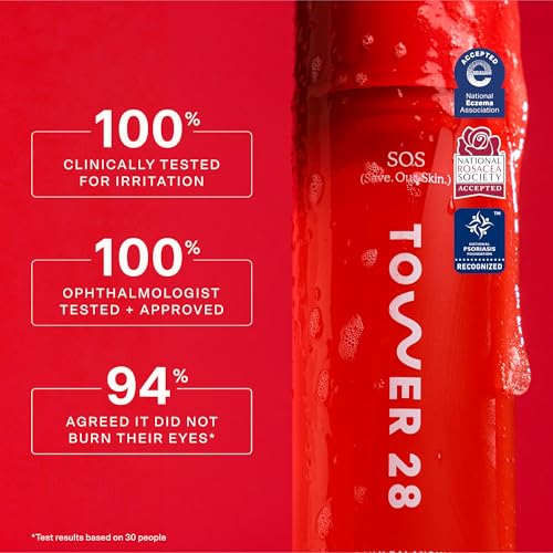 Buy now Tower 28 SOS Gel Facial Cleanser - Hydrating Face Wash + Makeup Remover for Sensitive Skin - Soothing + Gentle Face Cleanser with Aloe Vera, Oat Extract + Minerals - Fragrance-Free Skin Care (5 oz) at indiglob india