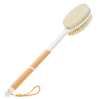 Back Scrubber Anti Slip for Shower, Shower Brush Long Handle with Stiff and Soft Bristles, Body Exfoliator for Bath or Dry Brush(Blue)