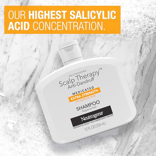 Buy now Neutrogena Scalp Therapy Anti-Dandruff Extra Strength Medicated Shampoo with 3% Salicylic Acid, Helps Prevent, Fight, & Control the Recurrence of Dandruff, Fragrance Free, 12 fl. oz at indiglob india