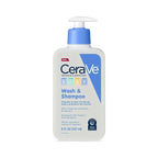 CeraVe Baby 2-in-1 Wash & Shampoo with Vitamin E for Hair & Skin, 16oz | Tear-Free Wash For Baby Hair and Skin with Vitamin E, Fragrance-Free, Paraben-Free, Dye-Free, Phthalates-Free, Sulfate-Free