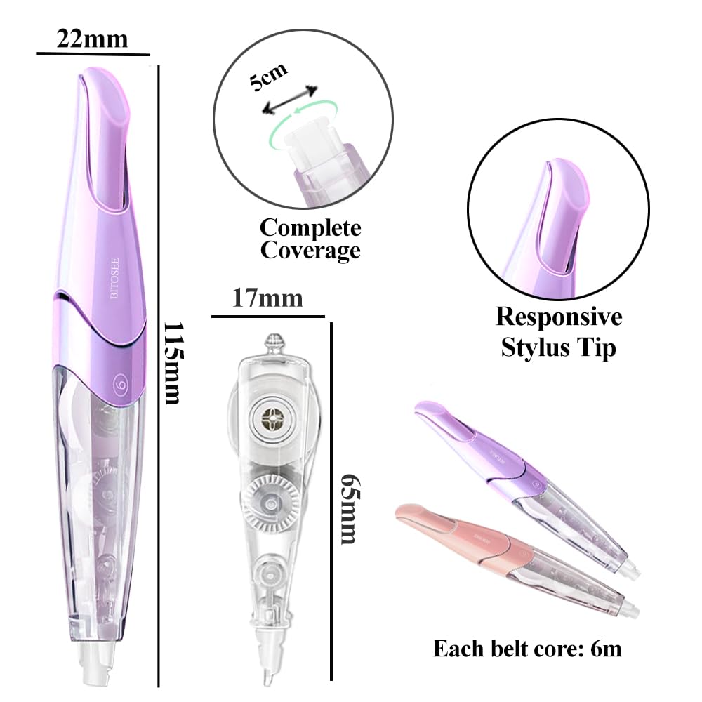 White Correction Tape, Retractable Refillable Correction Tape