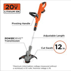 BLACK+DECKER 20V MAX String Trimmer and Edger 2 in 1, Cordless Weed Wacker with Auto Spool Feed, Battery and Charger Included, 12 Inch Steel Deck, Reduced Vibration (LST300)