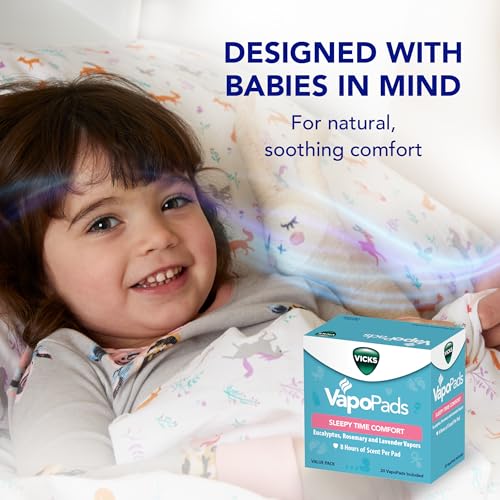 Buy now Vicks VapoPads Sleepy Time Comfort - Vapor Pads Refill for Vicks Humidifiers and Steam Inhalers - Rosemary, Lavender, and Eucalyptus, 20-Pack, Box Color May Vary at indiglob india