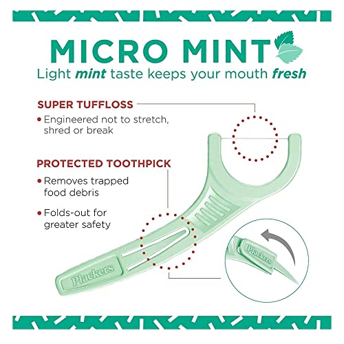 Buy now Plackers Micro 12 Count Flosser with Travel Case, Mint, 4-Pack at indiglob india