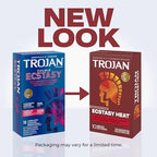 Buy now Trojan Ecstasy Heat Latex Lubricated Ribbed Condoms for Men with Warming Lubricant for a Heightened Experience, Helps Reduce Risk of Pregnancy and Sexually Transmitted Infections (STIs), 10 Count at indiglob india