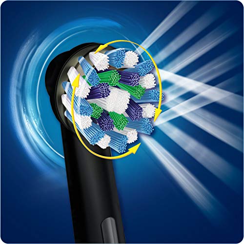 Buy now Oral-B Genuine CrossAction Replacement Black Toothbrush Heads, Refills for Electric Toothbrush, Angled Bristles for up to 100 Percent More Plaque Removal, Pack of 4 at indiglob india