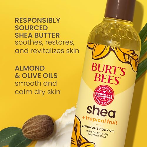 Buy now Burt's Bees Shea + Tropical Fruit Luminous Body Oil, Non-Greasy, Antioxidant Rich for Glowing Skin, Non-Irritating, Natural Origin Skin Care, 8 oz. at indiglob india