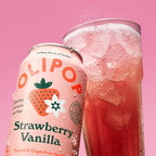 Buy now OLIPOP Prebiotic Soda Pop, Strawberry Vanilla, Prebiotics, Botanicals, Plant Fiber, 12 fl oz (4 Cans) at indiglob india