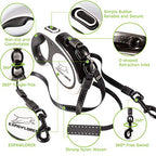 Buy now EXPAWLORER Dual Retractable Dog Leash - Double-Head Lockable Extendable Pet Leash - 16FT Reflective Nylon Ribbon - 360 Tangle-Free for Two Dogs Walking Training at indiglob india