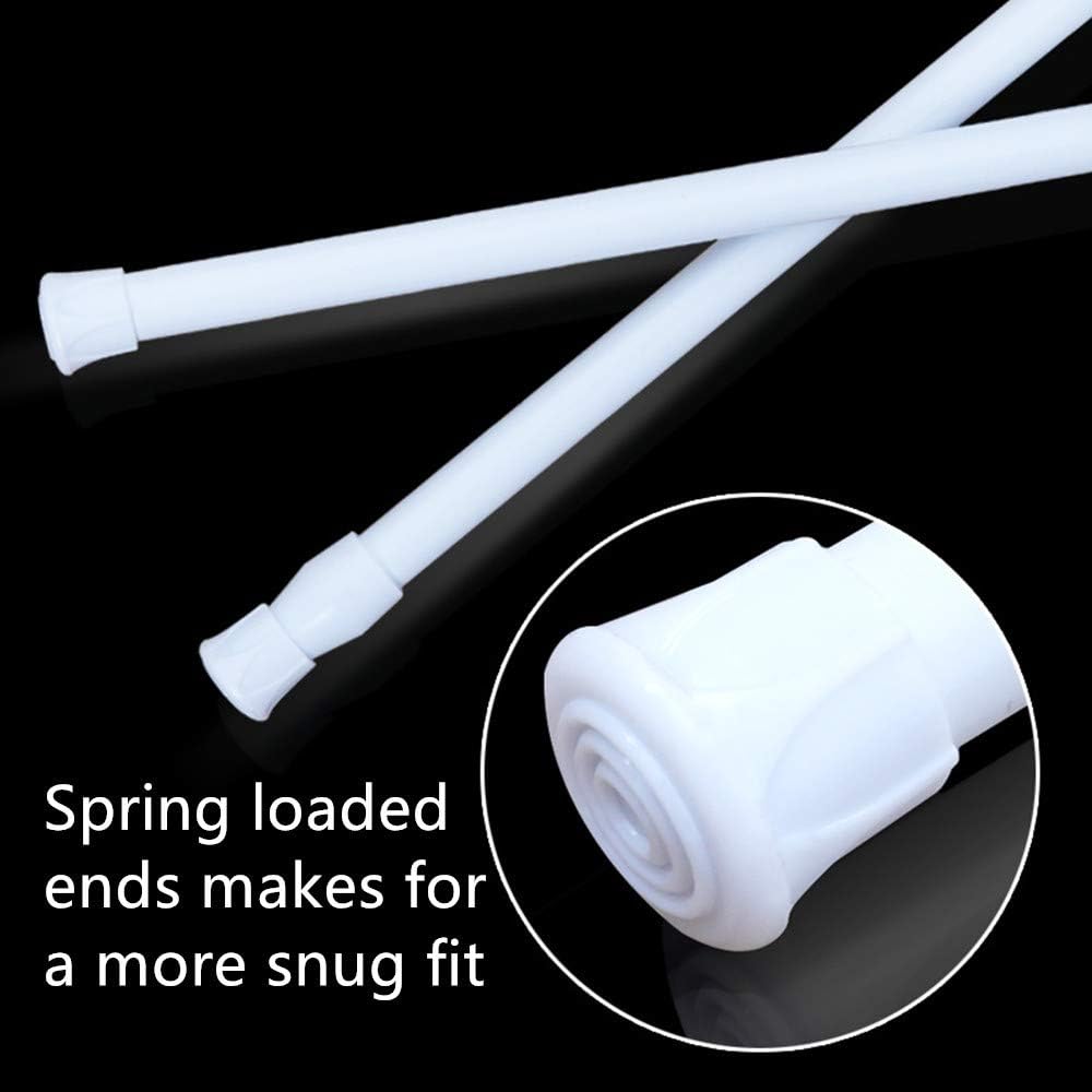 Buy now Tension Rods, 4 Pack 15.7-28 Inches Adjustable Spring Steel Cupboard Bars Tension Curtain Rod Shower Rod Extendable Width at indiglob india