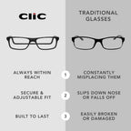 Buy now Clic Magnetic Reading Glasses for Men or Women, Computer Readers, Original Long (M-L, Black, 1.75 Magnification) at indiglob india