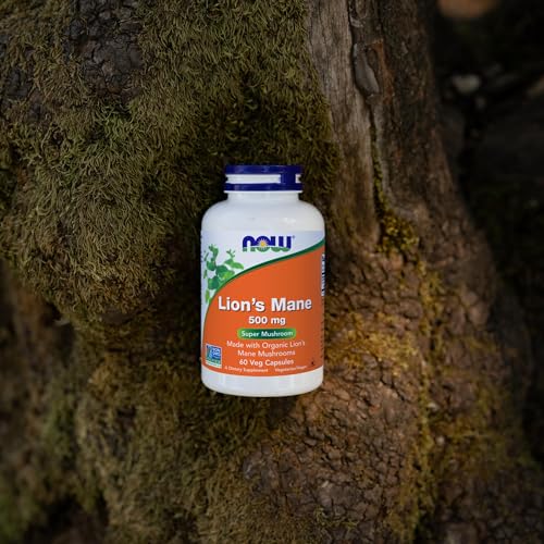Buy now NOW Foods Supplements, Lion's Mane 500 mg, Super Mushroom, Made with Organic Lion's Mane Mushrooms, 60 Veg Capsules at indiglob india