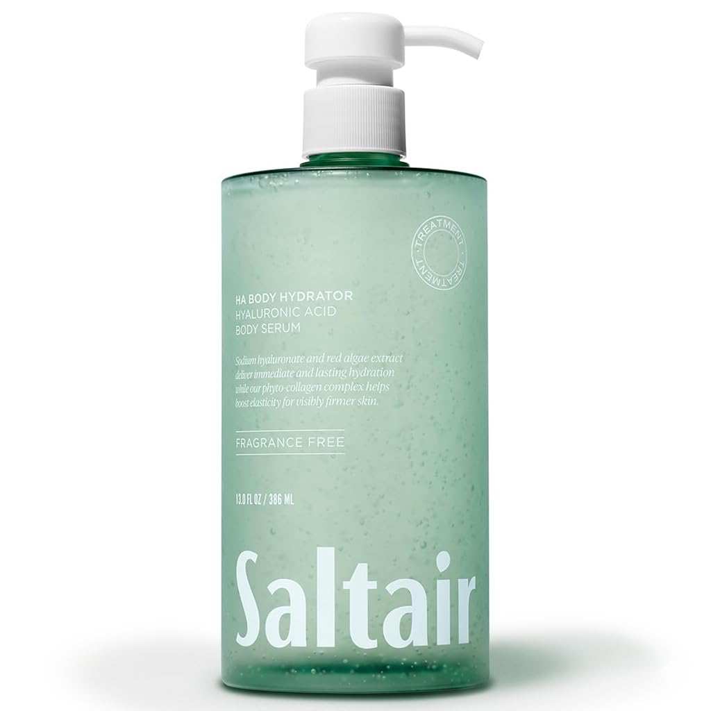 Saltair Hyaluronic Acid Body Serum | Fragrance-Free HA Hydrator | 13 oz | Red algae and sodium hyaluronate for lightweight hydration and a soft comfortable finish