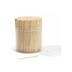 Traditional Single Point Wooden Toothpicks Made from Bamboo, Bulk Pack (500), -1 Container (500)