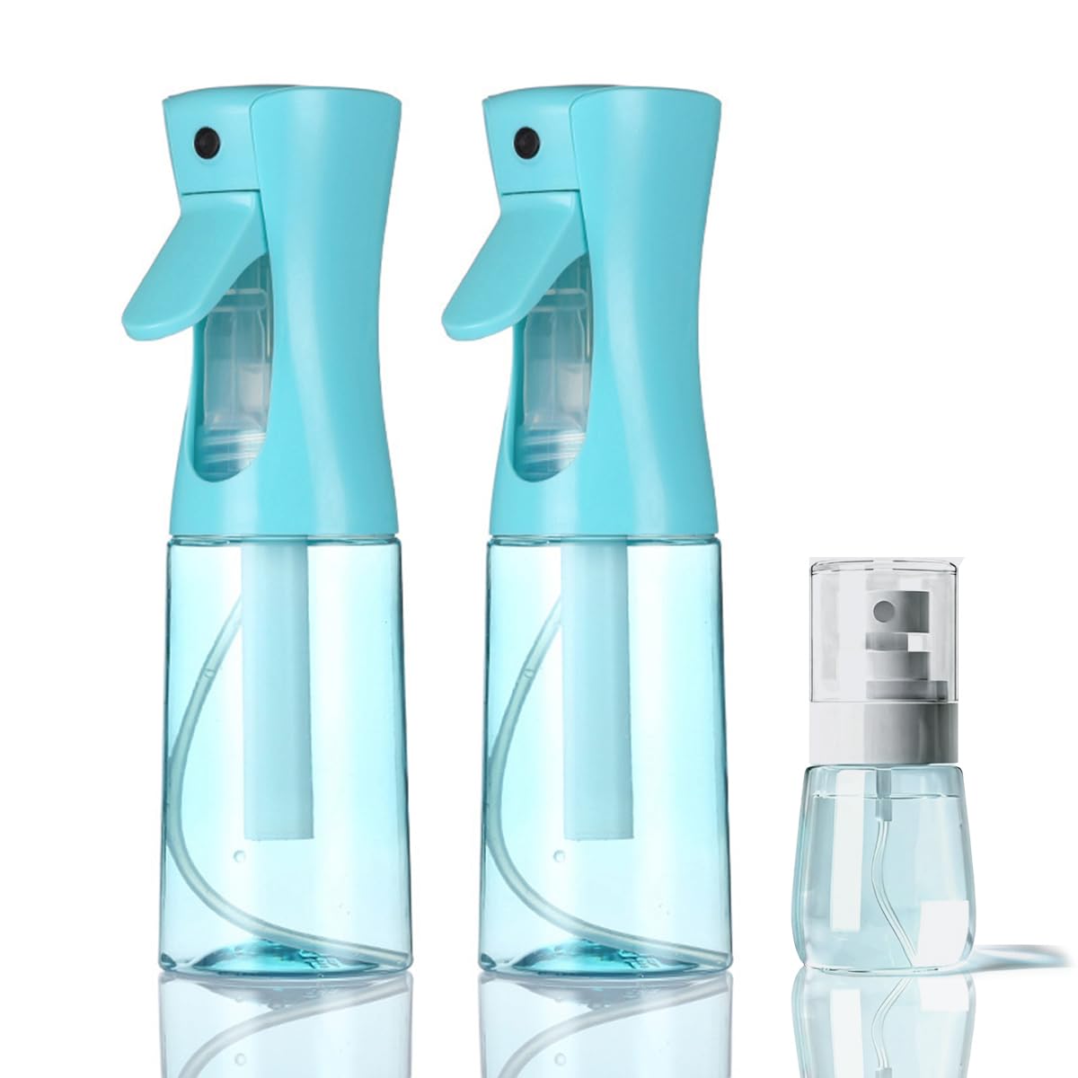 3 Pack Spray Bottles, 2-Pack Continuous Spray Bottles,Fine Water Mist Spray Bottles for Hair 6.8 OZ (200 ML) and 1oz 30ml Travel Spray Bottle Mister for Cleaning,Hairstyling,Plants,Pets Pink Black