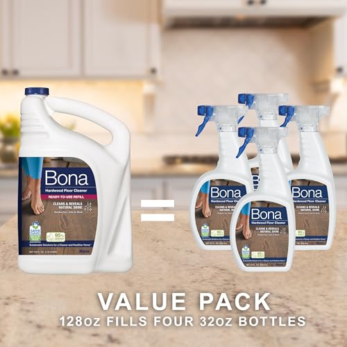 Buy now Bona Hardwood Floor Cleaner Concentrate, Cedar Wood Scent, 1 fl oz, Pack of 4 (Makes 128 fl oz) - Residue-Free Floor Cleaning Concentrate Spray Mop and Spray Bottle Refill - For Wood Floors at indiglob india