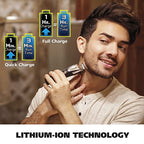 Buy now Wahl USA Rechargeable Lithium Ion All in One Beard Trimmer for Men with Detail and Ear & Nose Hair Trimmer Attachment Æ’?? Model 9854-600B at indiglob india