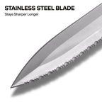 Buy now KLEIN TOOLS DK16 Double-Edged Duct Knife, Serrated Stainless Steel Blade, Designed for Duct Board and Insulation, Fixed Blade Knife with Sheath, 5-1/2-Inch at indiglob india