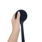 Buy now DNC Back Scrubber for Shower Soft Silicone Bath Body Brush with Long Handle (Black) at indiglob india