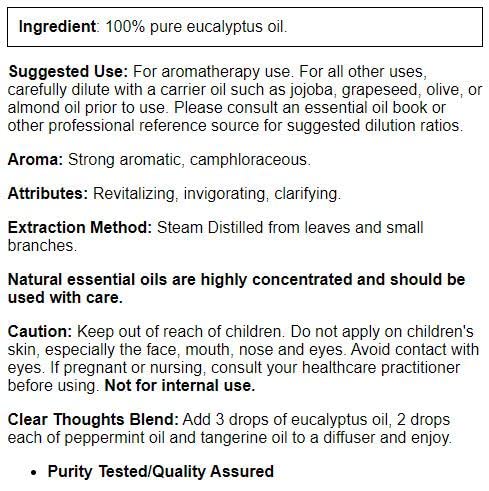 Buy now Now Solutions Eucalyptus Essential Oil, 16 Fl Oz (1 Count) at indiglob india