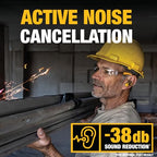 Buy now DEWALT Heavy Duty Bluetooth Jobsite Pro X2 ANC True Wireless Earbuds, Active Noise Cancelling Work Earbuds, Turn Dial Controls, 10Hr Runtime (40+ w/Case), 4 EQ Modes, IP54 at indiglob india