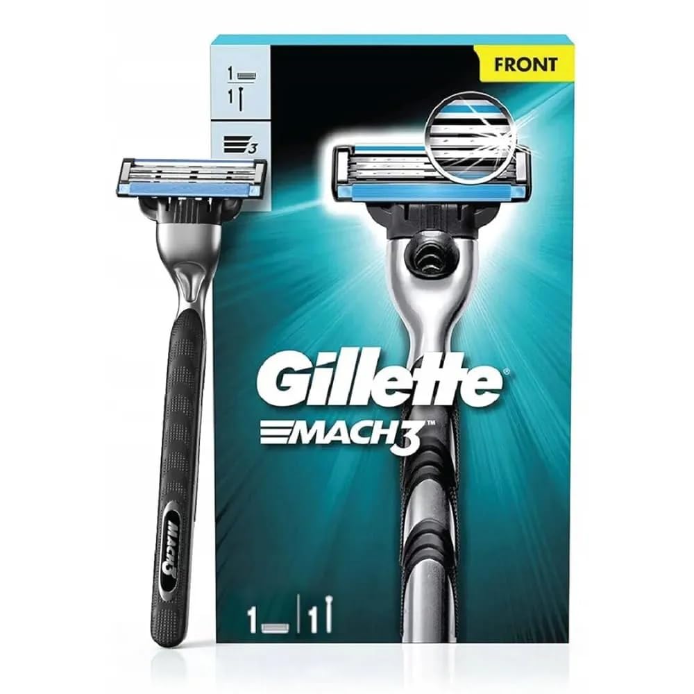 Buy now MACH 3 - Handle w/1 Cartridge & Turbo REFILLABLE Razor at indiglob india