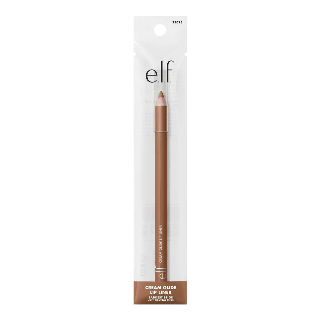 Buy now e.l.f. Cream Glide Lip Liner, Highly-Pigmented Pencil For Shaping & Sculpting Lips, Semi-Matte Finish, Vegan & Cruelty-Free, Baddest Beige at indiglob india