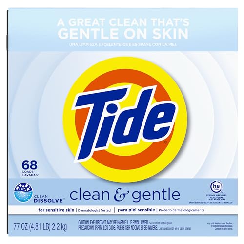 Buy now Tide Clean and Gentle Powder Laundry Detergent, Unscented, 68 Loads, 77 oz at indiglob india