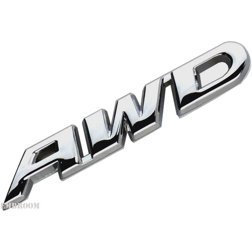 Buy now EmbRoom AWD Emblem, 3D Metal Tailgate Side Sticker Badge Replacement For 4x4 All Wheel Drive SUV Off Road (Chrome) Chrome at indiglob india